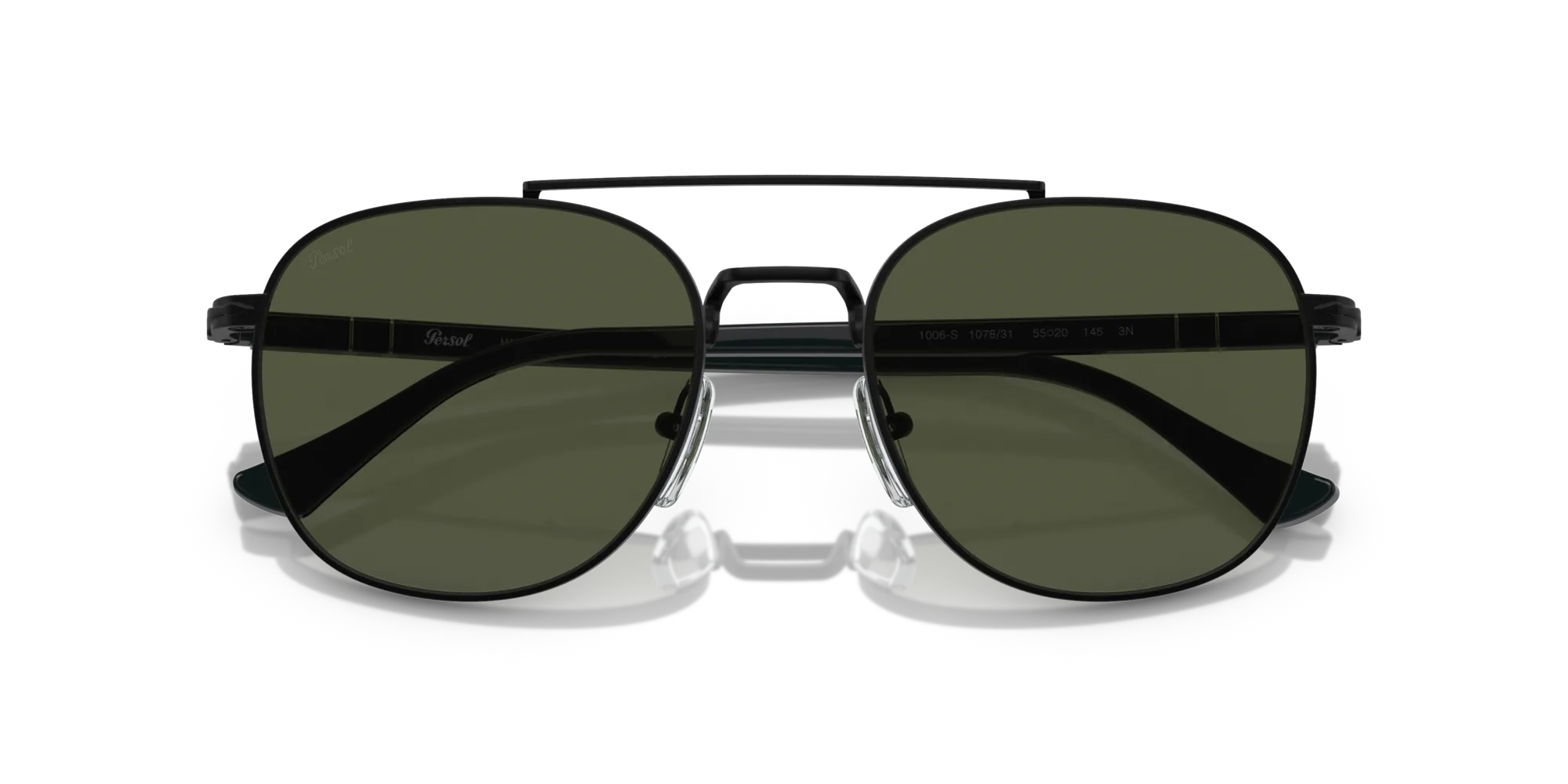 Persol PO1006S 107831 Occhiali da sole Metallo Nero Verde Pillow Normale - immagine 2