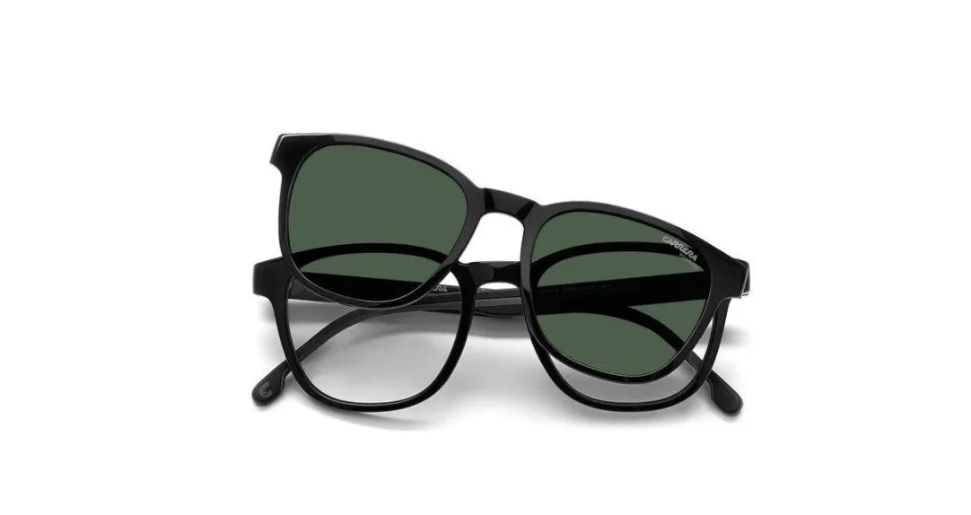 Carrera CA8062/CS 08A/UC Occhiali da sole Iniettato Nero Verde Squadrata Polarizzata Clip-on - immagine 4