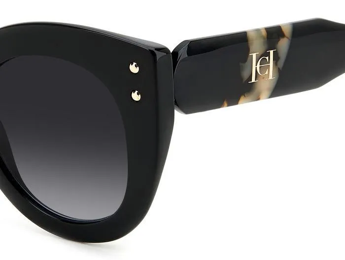 Carolina Herrera HER 0127/S WR7/9O Occhiali da sole Acetato Nero / Havana Grigio Cat Eye Sfumato - immagine 4