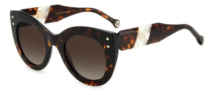 Carolina Herrera HER 0127/S C9K/HA Occhiali da sole Acetato Havana Marrone Cat Eye Sfumato - immagine 1