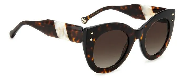 Carolina Herrera HER 0127/S C9K/HA Occhiali da sole Acetato Havana Marrone Cat Eye Sfumato - immagine 2