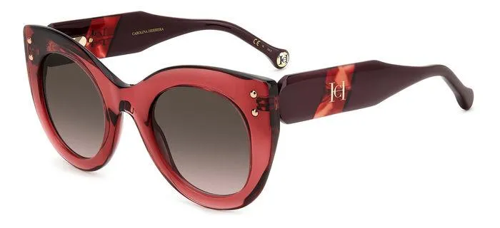 Carolina Herrera HER 0127/S 8CQ/HA Occhiali da sole Acetato Ciliegia Marrone Cat Eye Sfumato - immagine 1