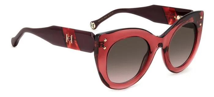 Carolina Herrera HER 0127/S 8CQ/HA Occhiali da sole Acetato Ciliegia Marrone Cat Eye Sfumato - immagine 2