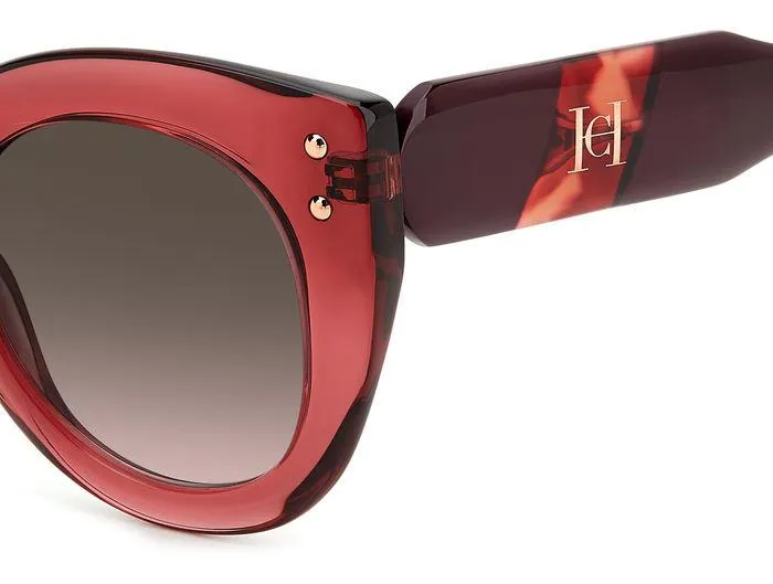 Carolina Herrera HER 0127/S 8CQ/HA Occhiali da sole Acetato Ciliegia Marrone Cat Eye Sfumato - immagine 4