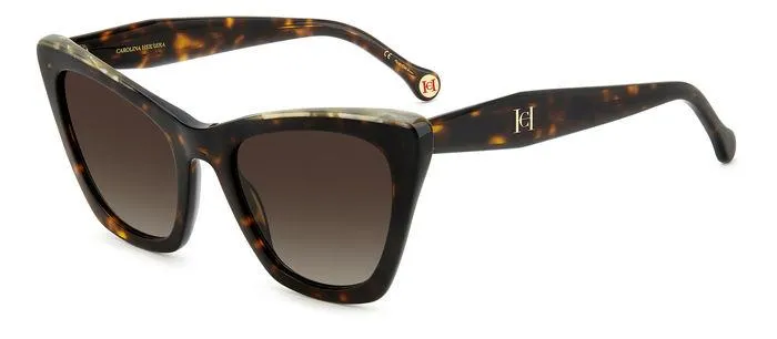 Carolina Herrera HER 0129/S C9K/HA Occhiali da sole Acetato Havana Marrone Cat Eye Sfumato - immagine 1