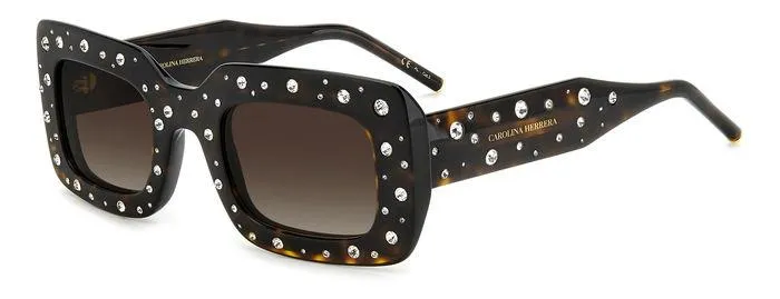 Carolina Herrera HER 0131/S 086/HA Occhiali da sole Acetato Havana Marrone Squadrata Sfumato - immagine 1
