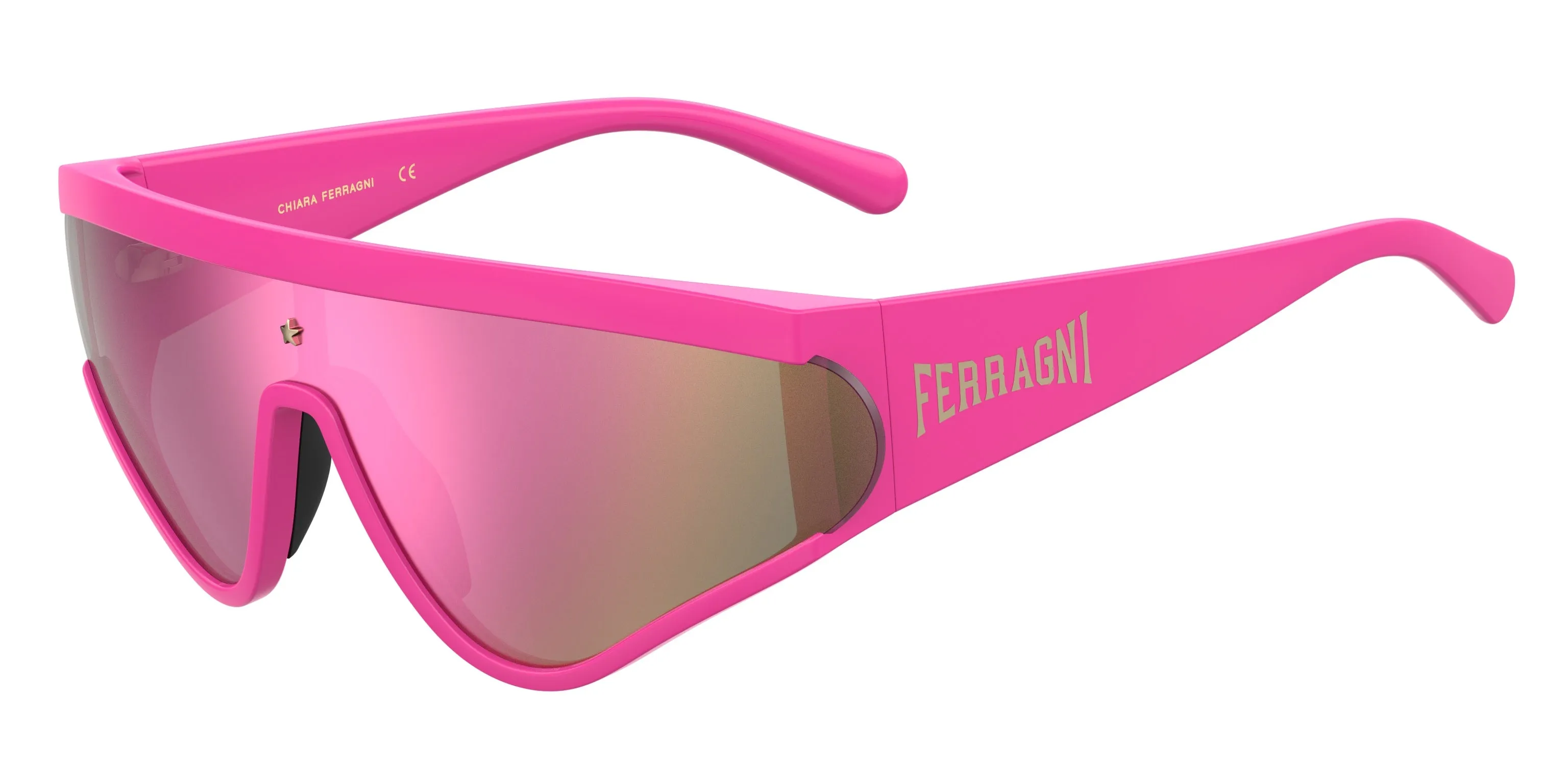 Chiara Ferragni CF 7021/S 35J/VQ Occhiali da sole Plastica Rosa Grigio Maschera Multistrato - immagine 1