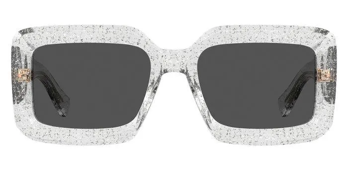 Chiara Ferragni CF 7022/S MXV/IR Occhiali da sole Plastica Argento Glitter Grigio Squadrata - immagine 2