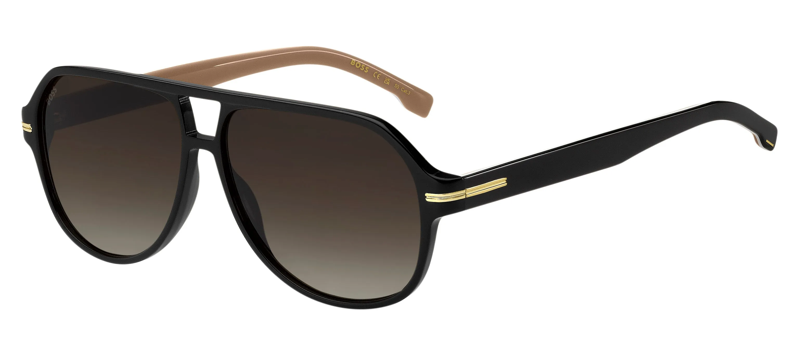 Hugo Boss BOSS 1507/S 807/HA Occhiali da sole Acetato Nero Marrone Squadrata Sfumato - immagine 1