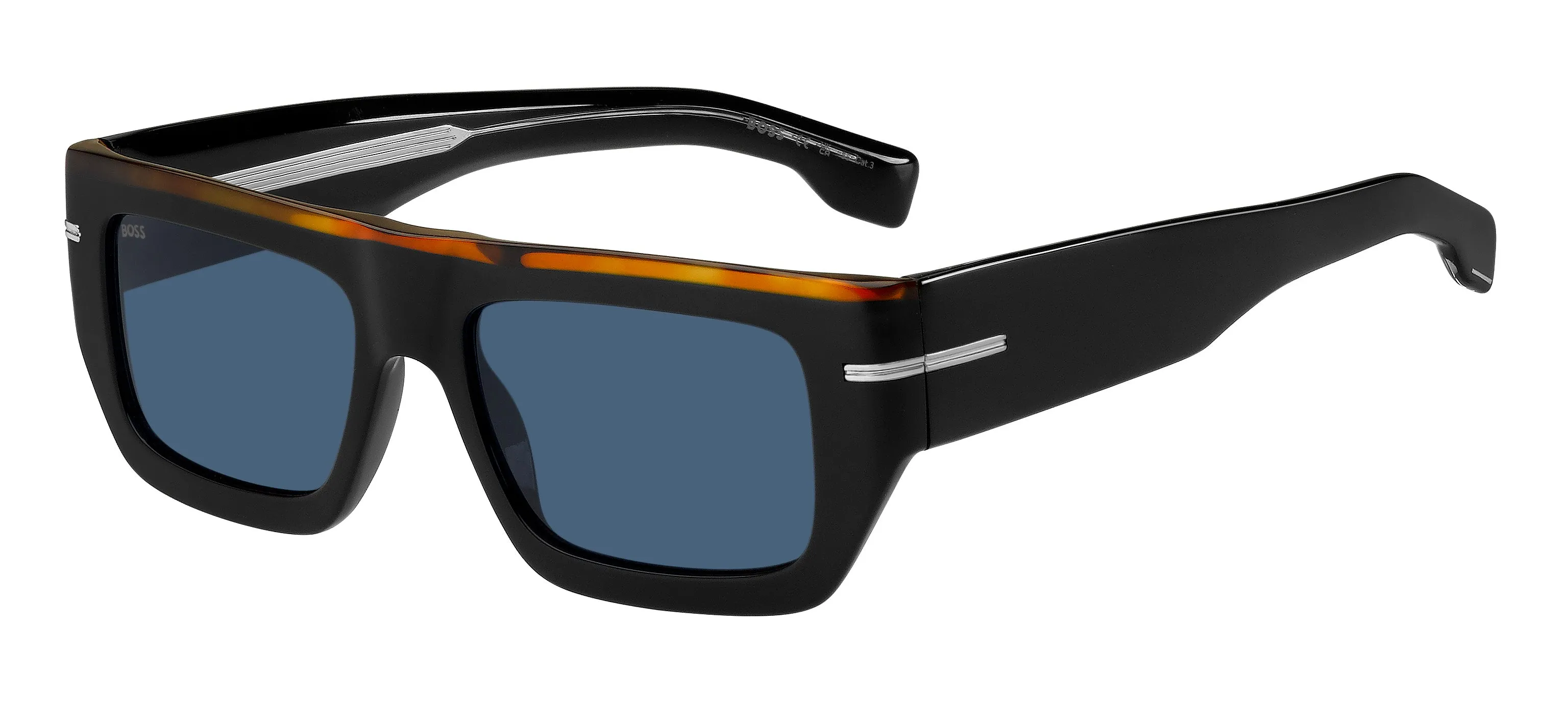 Hugo Boss BOSS 1502/S I62/KU Occhiali da sole Acetato Nero / Havana Blu Squadrata - immagine 1