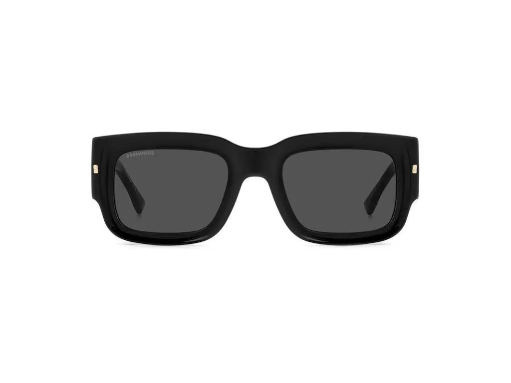 Dsquared2 D2 0089/S 2M2/IR Occhiali da sole Plastica Nero/Oro Grigio Geometrica - immagine 2