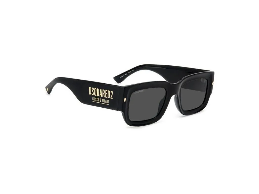 Dsquared2 D2 0089/S 2M2/IR Occhiali da sole Plastica Nero/Oro Grigio Geometrica - immagine 4