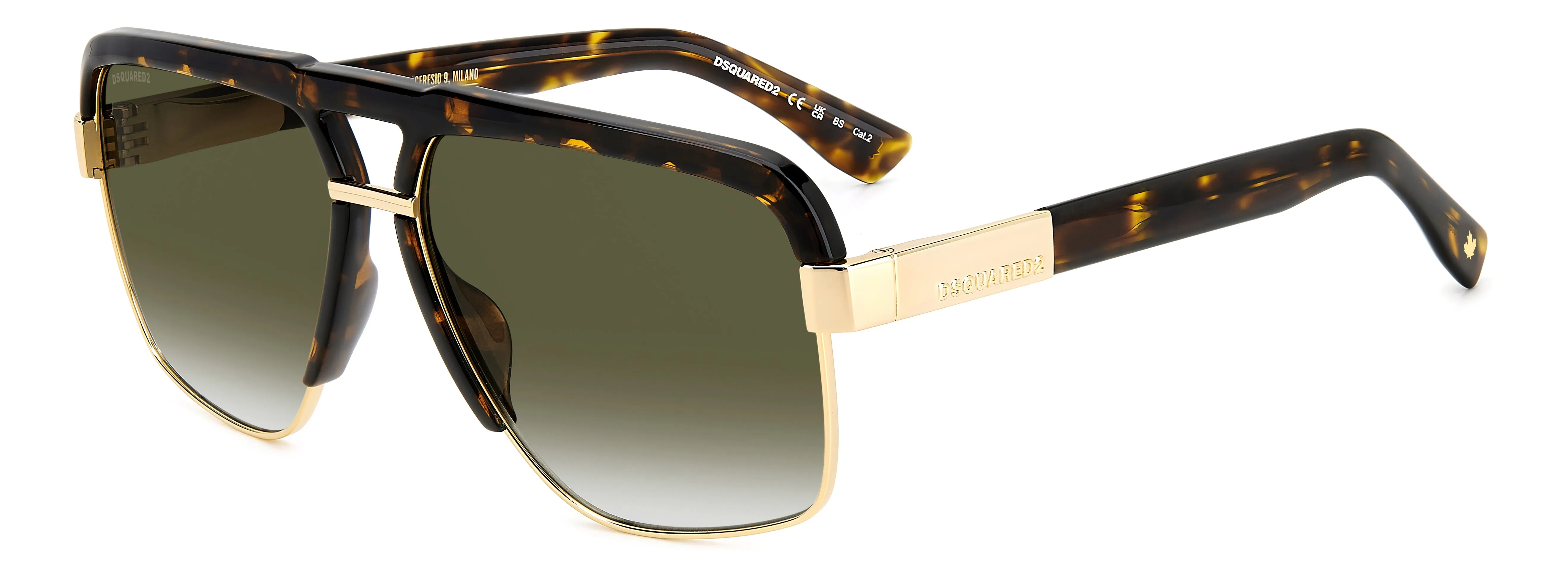 Dsquared2 D2 0084/S 2IK/9K Occhiali da sole Metallo Havana / Oro Marrone Squadrata Sfumato - immagine 1