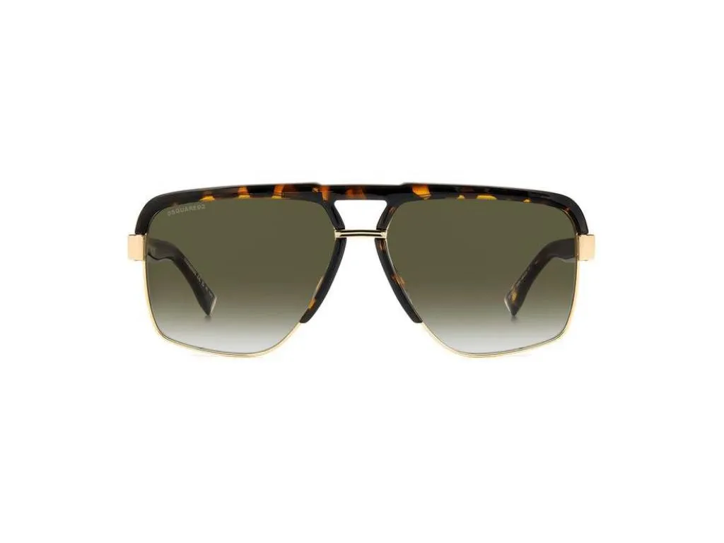 Dsquared2 D2 0084/S 2IK/9K Occhiali da sole Metallo Havana / Oro Marrone Squadrata Sfumato - immagine 2