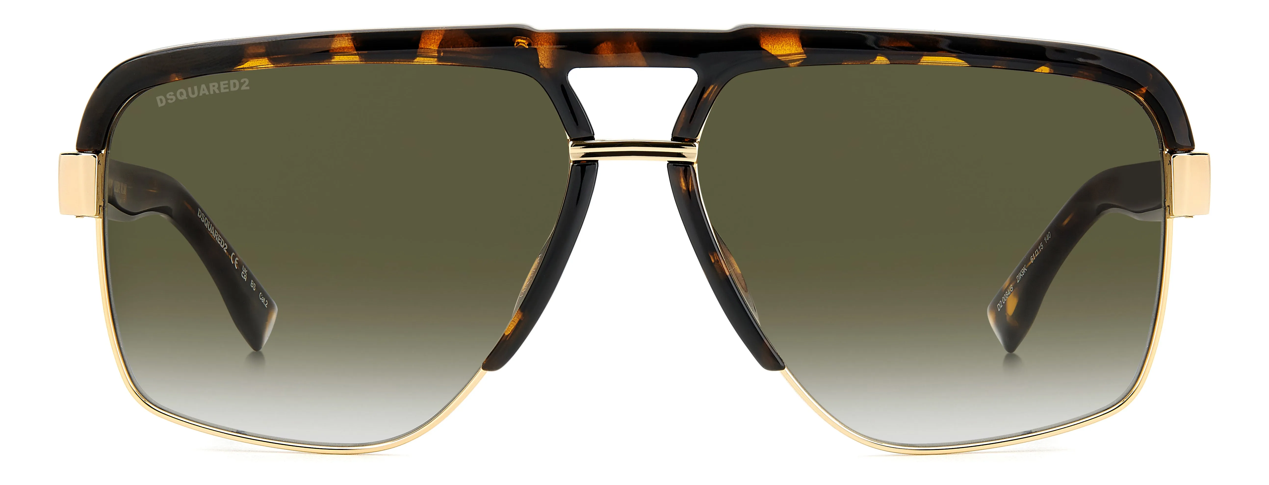 Dsquared2 D2 0084/S 2IK/9K Occhiali da sole Metallo Havana / Oro Marrone Squadrata Sfumato - immagine 3