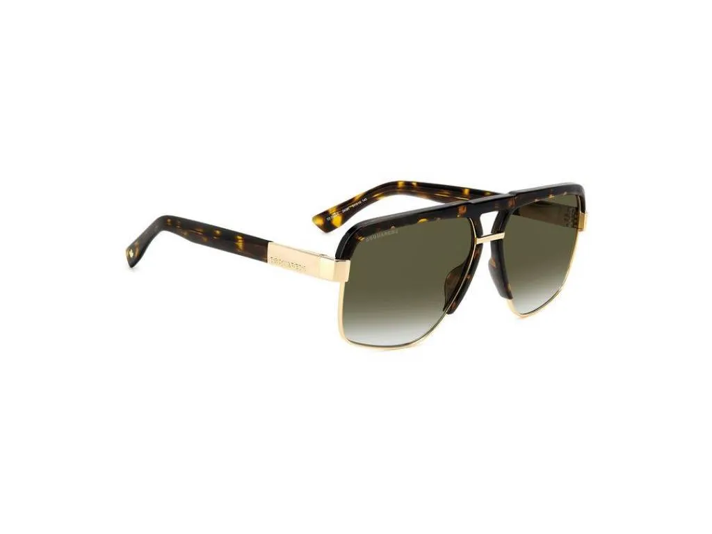 Dsquared2 D2 0084/S 2IK/9K Occhiali da sole Metallo Havana / Oro Marrone Squadrata Sfumato - immagine 4