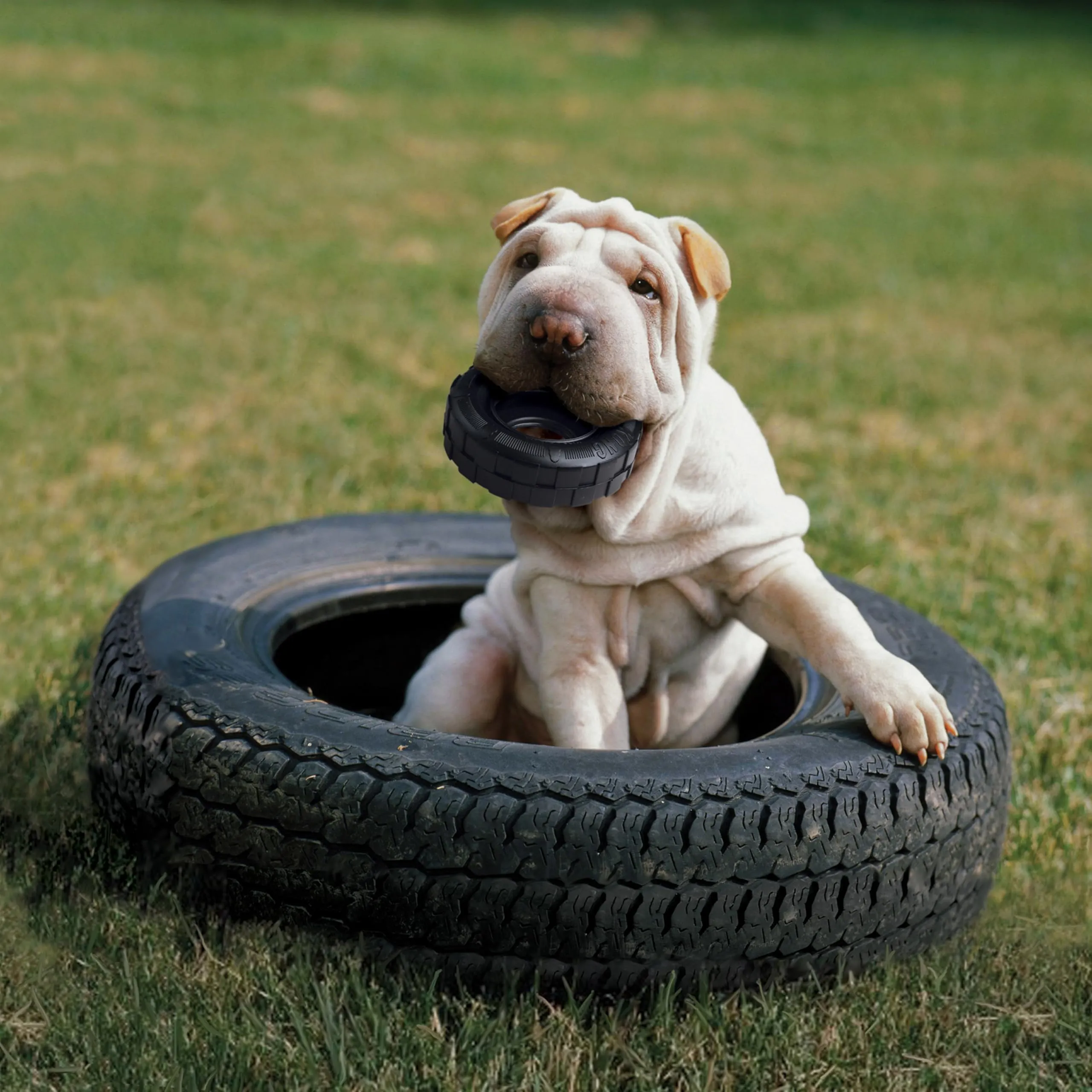 KONG Extreme Tires Giocattolo a Pneumatico Riempibile, Taglia Media/Grande - immagine 2