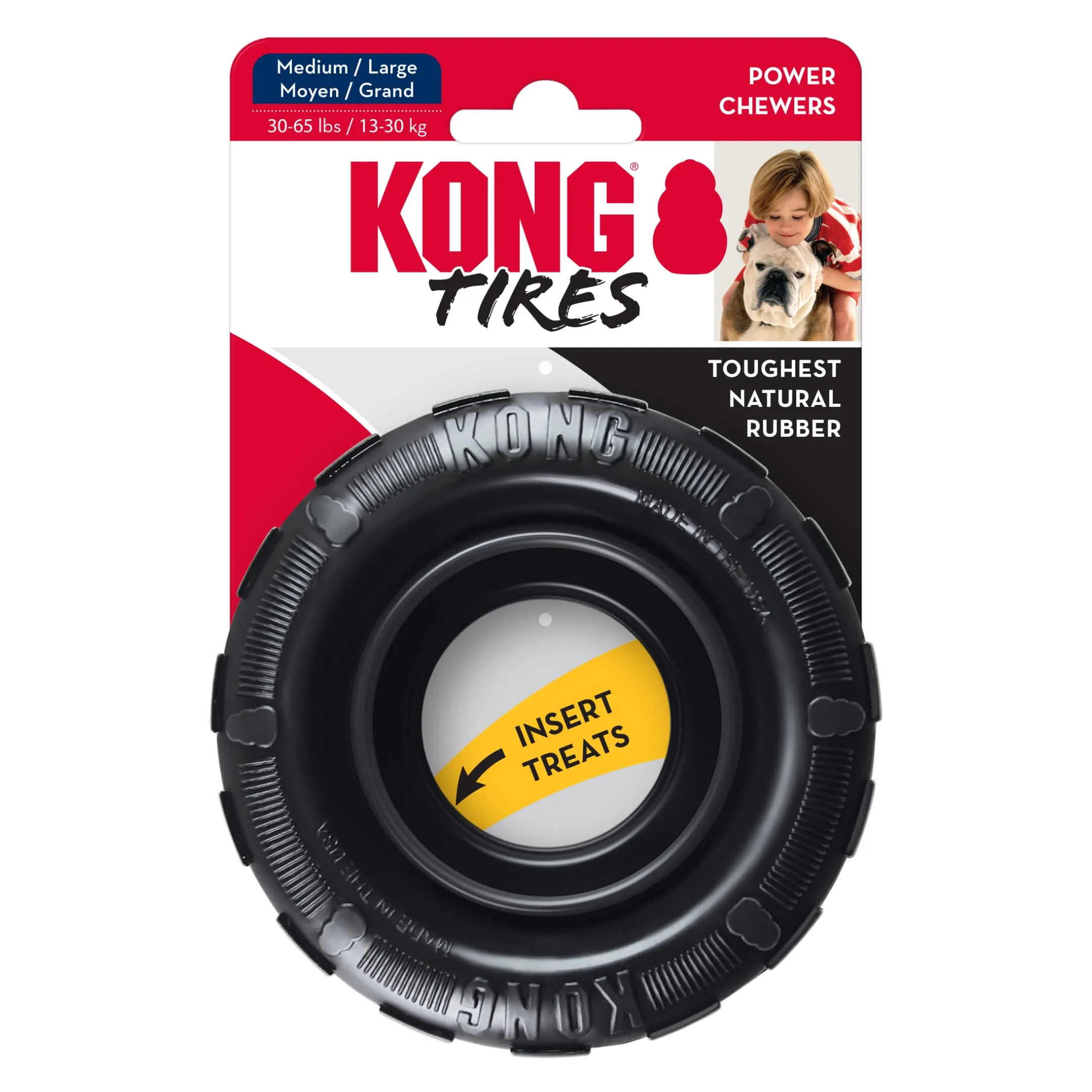 KONG Extreme Tires Giocattolo a Pneumatico Riempibile, Taglia Media/Grande - immagine 8