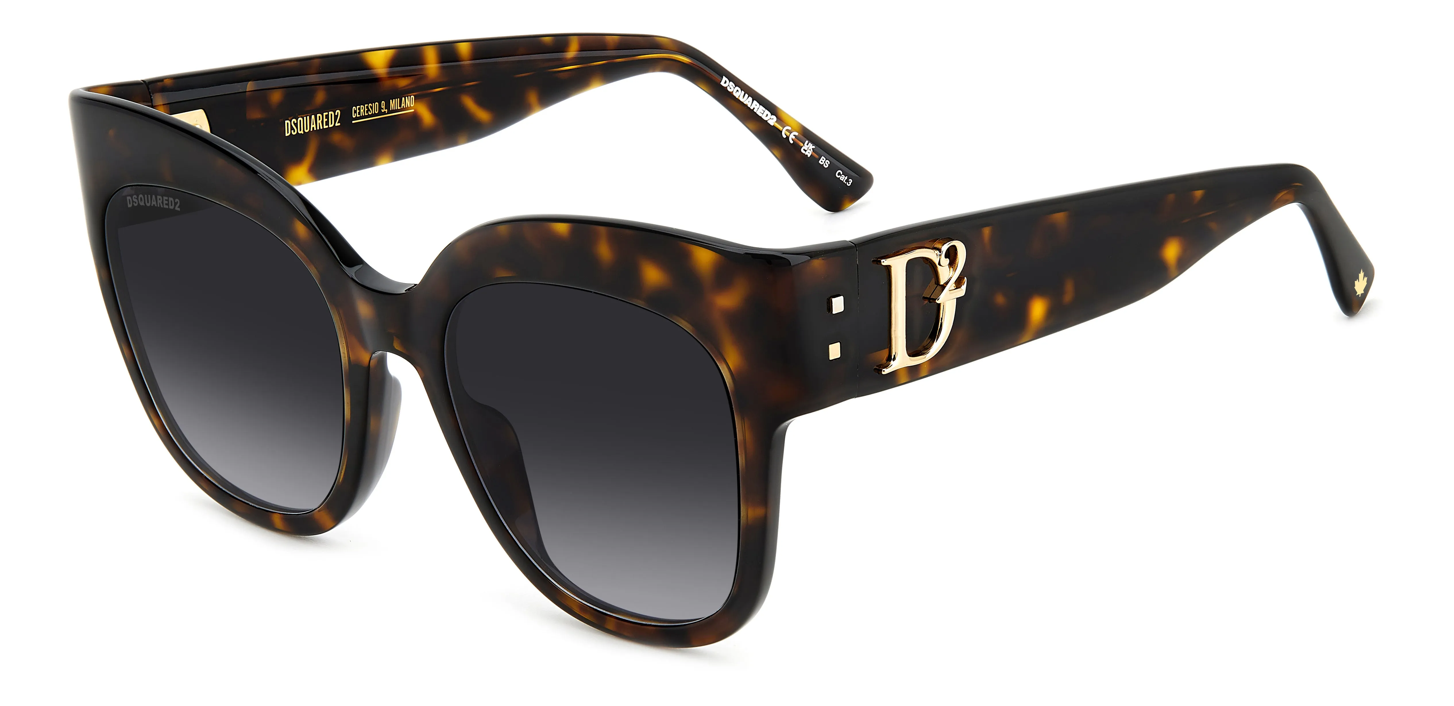 Dsquared2 D2 0097/S 086/9O Occhiali da sole Plastica Havana Grigio Rotonda Sfumato - immagine 1