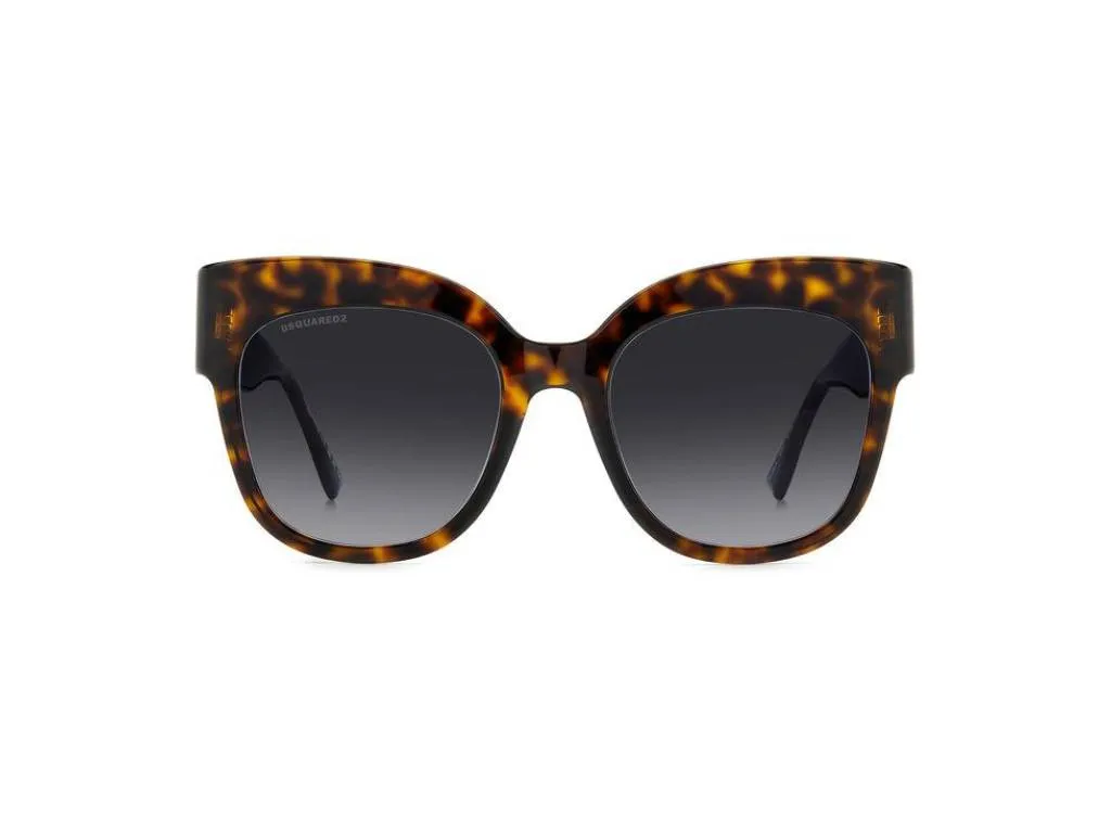 Dsquared2 D2 0097/S 086/9O Occhiali da sole Plastica Havana Grigio Rotonda Sfumato - immagine 2