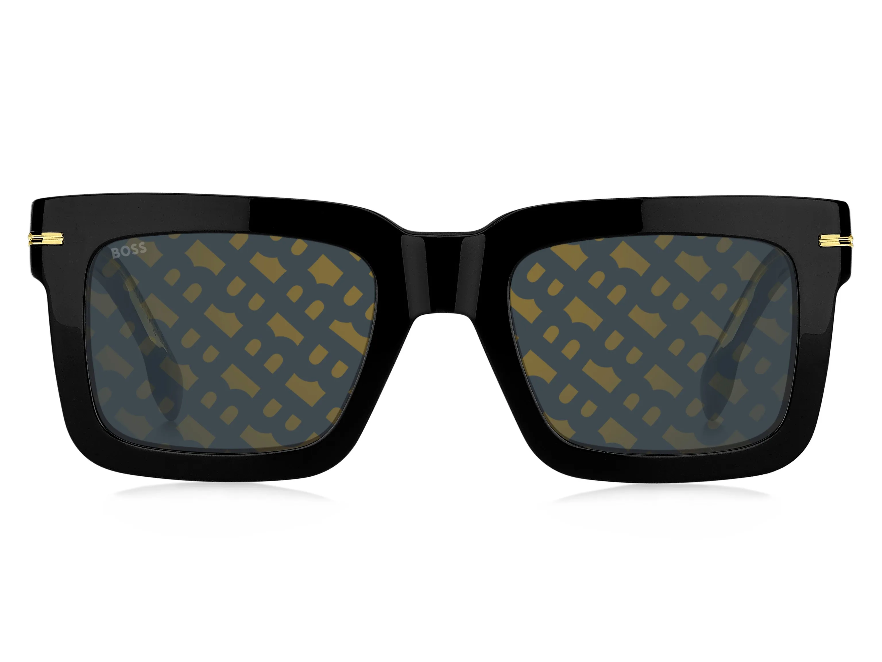 Hugo Boss BOSS 1501/S 807/7Y Occhiali da sole Bio-acetato Nero Grigio Squadrata Decorazione - immagine 2