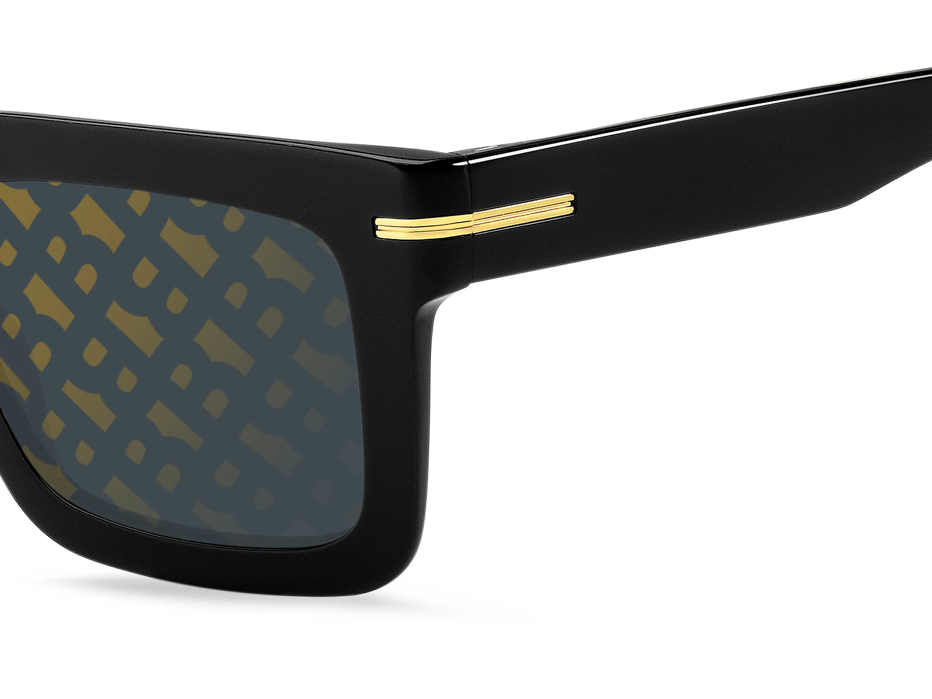 Hugo Boss BOSS 1501/S 807/7Y Occhiali da sole Bio-acetato Nero Grigio Squadrata Decorazione - immagine 3
