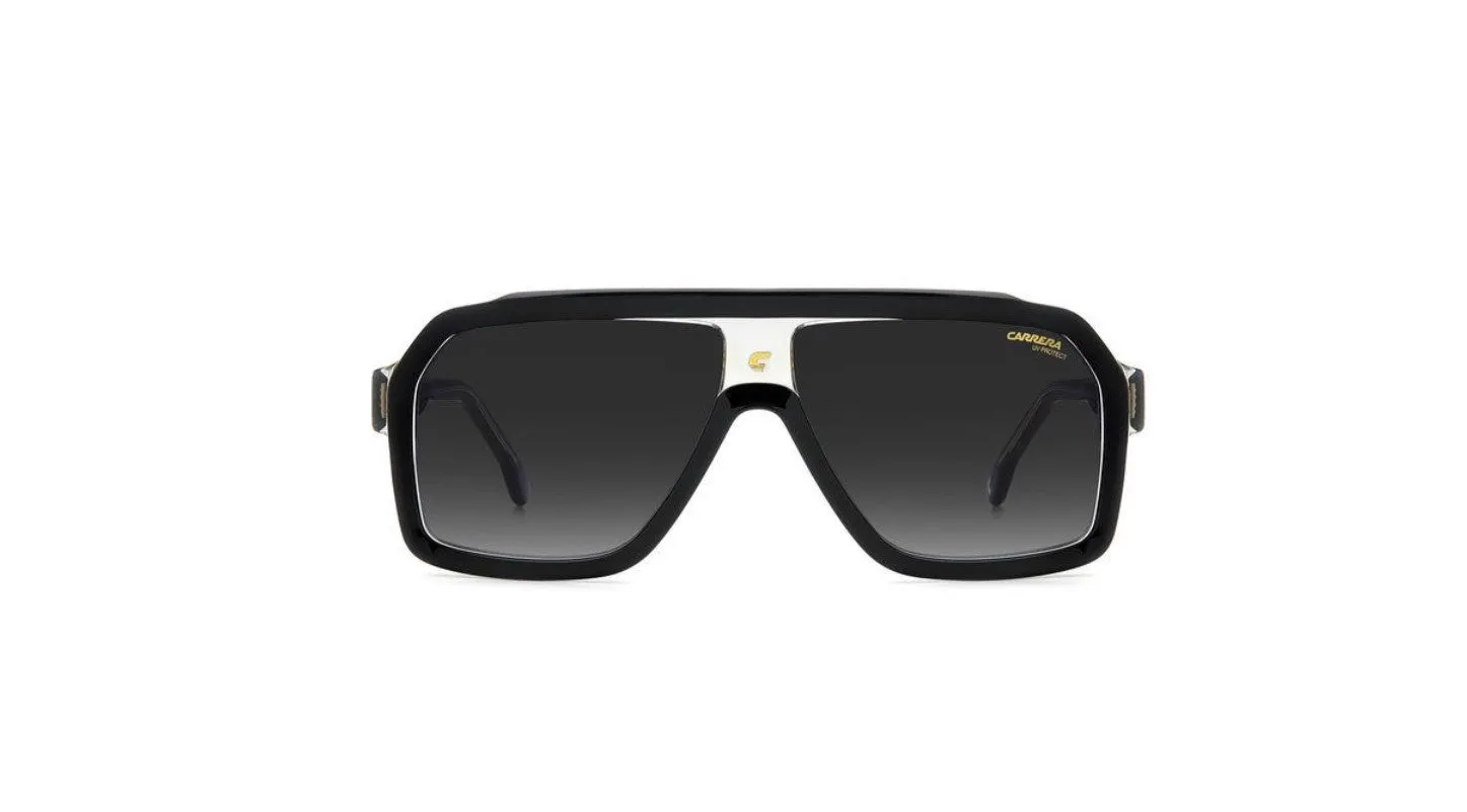 Carrera CARRERA 1053/S 08A/9O Occhiali da sole Acetato Nero Grigio Squadrata Sfumato - immagine 2