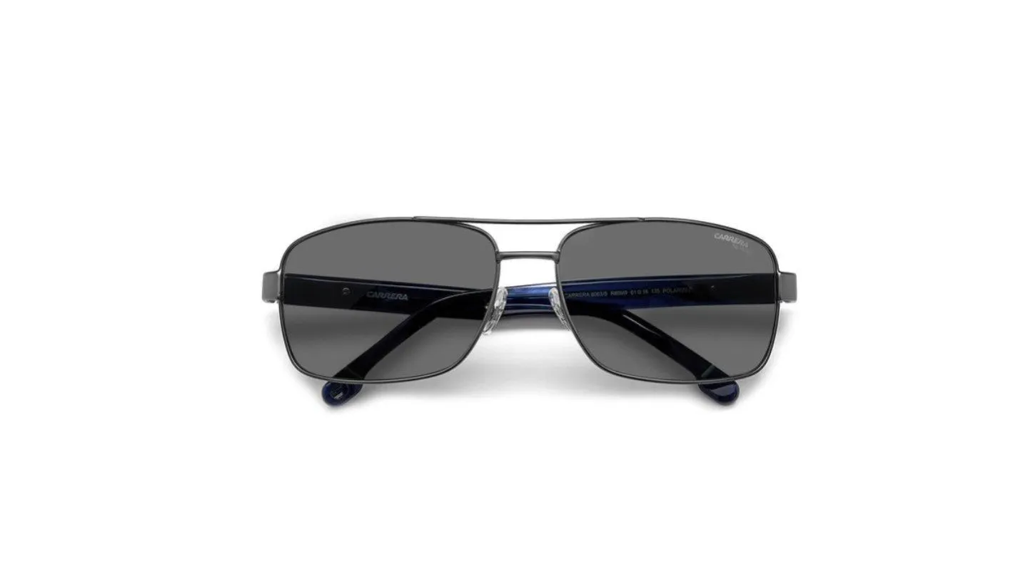 Carrera CARRERA 8063/S R80/M9 Occhiali da sole Acciaio Canna di fucile Grigio Squadrata Polarizzata - immagine 3