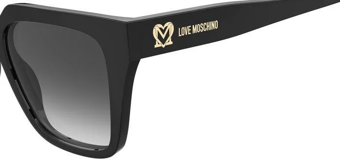 Moschino MOL065/S 807/9O Occhiali da sole Plastica Nero Grigio Squadrata Normale Sfumato - immagine 4