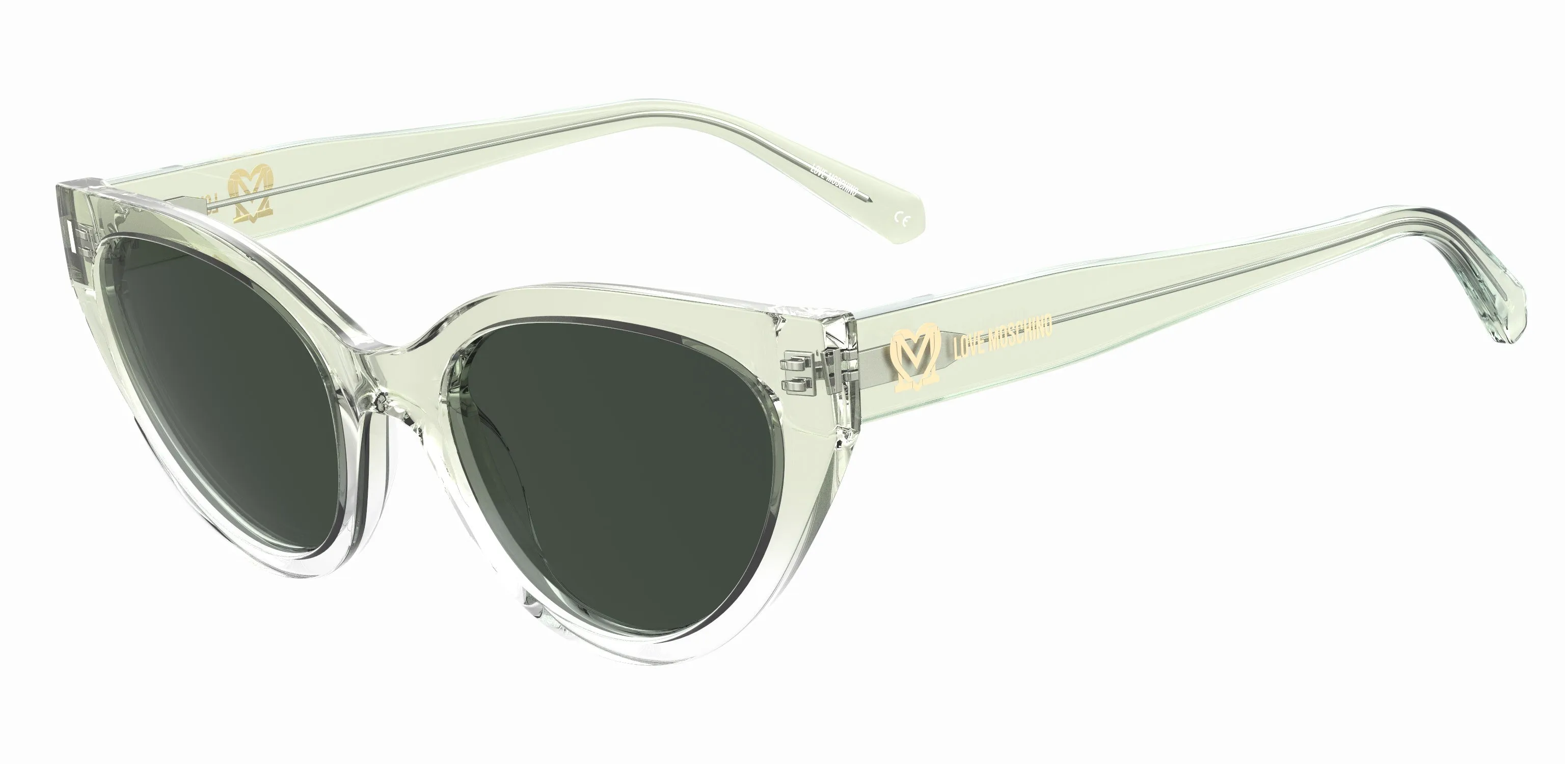 Moschino MOL064/S 1ED/QT Occhiali da sole Iniettato Verde Grigio Cat Eye Normale - immagine 1