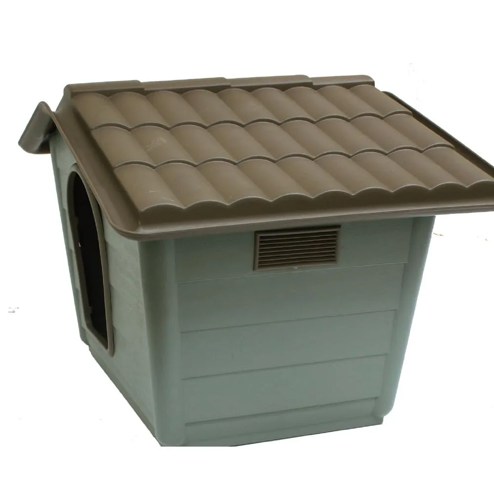 Croci Canile Villa Recycled - Cuccia Smontabile per Cani, Cuccia da esterno in Materiali Riciclati, Tetto Asportabile, 79x56x60 cm, colore Verde - immagine 2