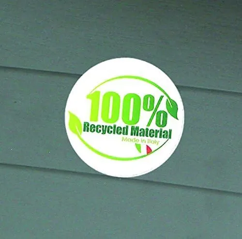 Croci Canile Villa Recycled - Cuccia Smontabile per Cani, Cuccia da esterno in Materiali Riciclati, Tetto Asportabile, 60x50x41 cm, colore Verde - immagine 3
