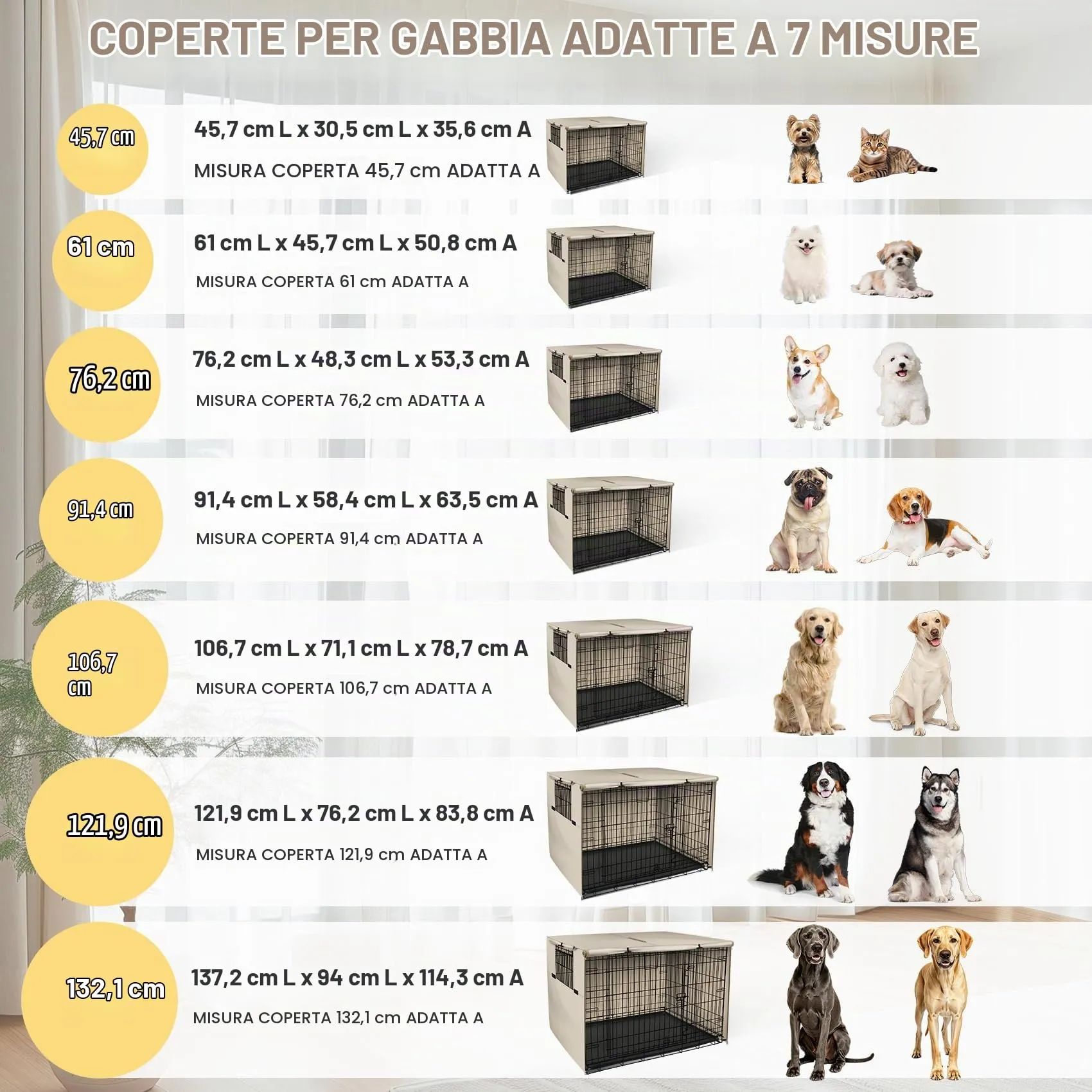 Explore Land, Copertura per gabbia per cani da 106,7 cm, in poliestere resistente, universale, adatta per gabbie per cani in filo metallico, marrone chiaro - immagine 2