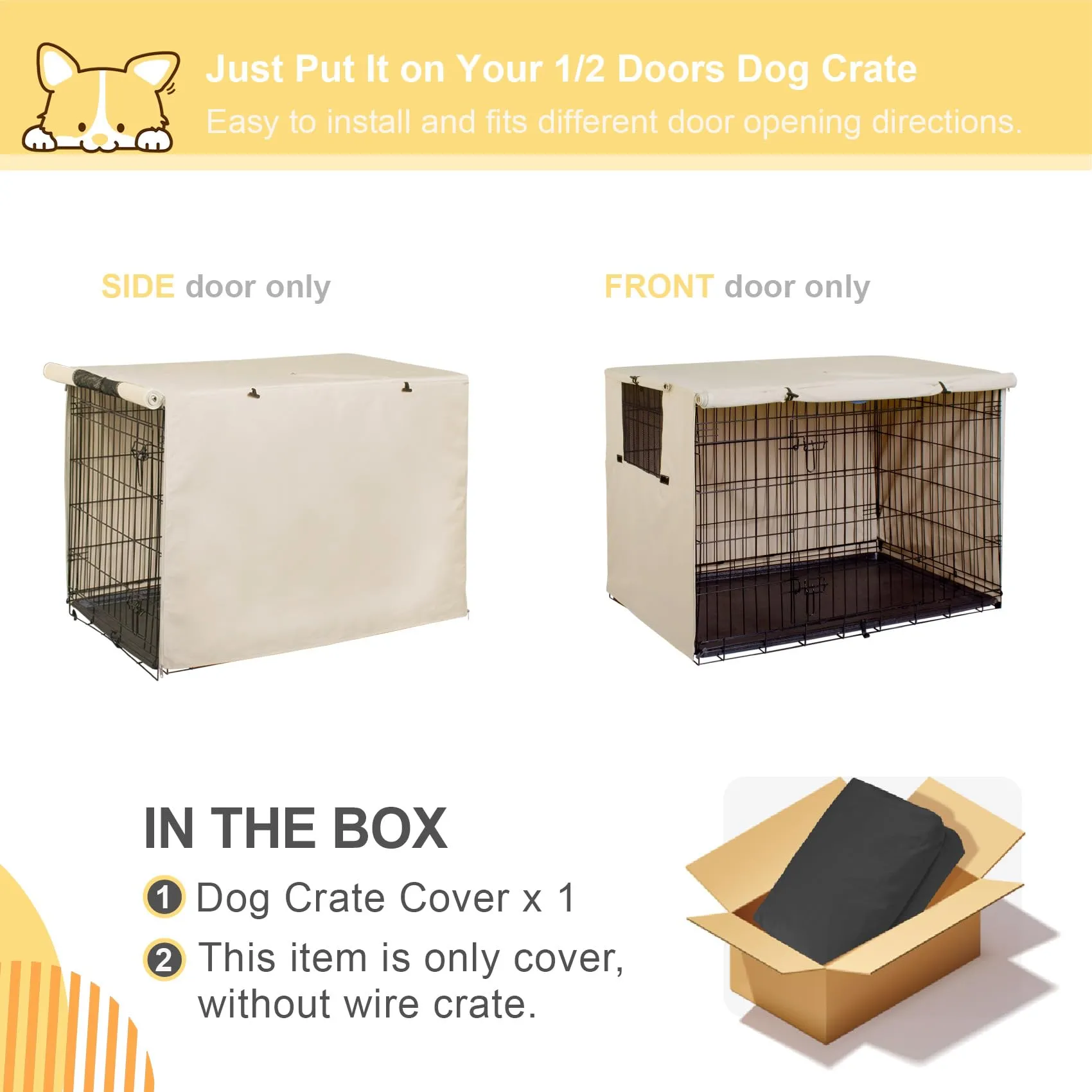 Explore Land Copertura universale per gabbie per cani da 122 cm, in poliestere resistente, adatta per gabbie per cani (marrone chiaro) - immagine 2