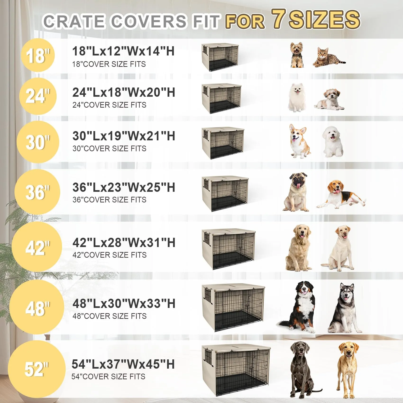 Explore Land Copertura universale per gabbie per cani da 122 cm, in poliestere resistente, adatta per gabbie per cani (marrone chiaro) - immagine 3