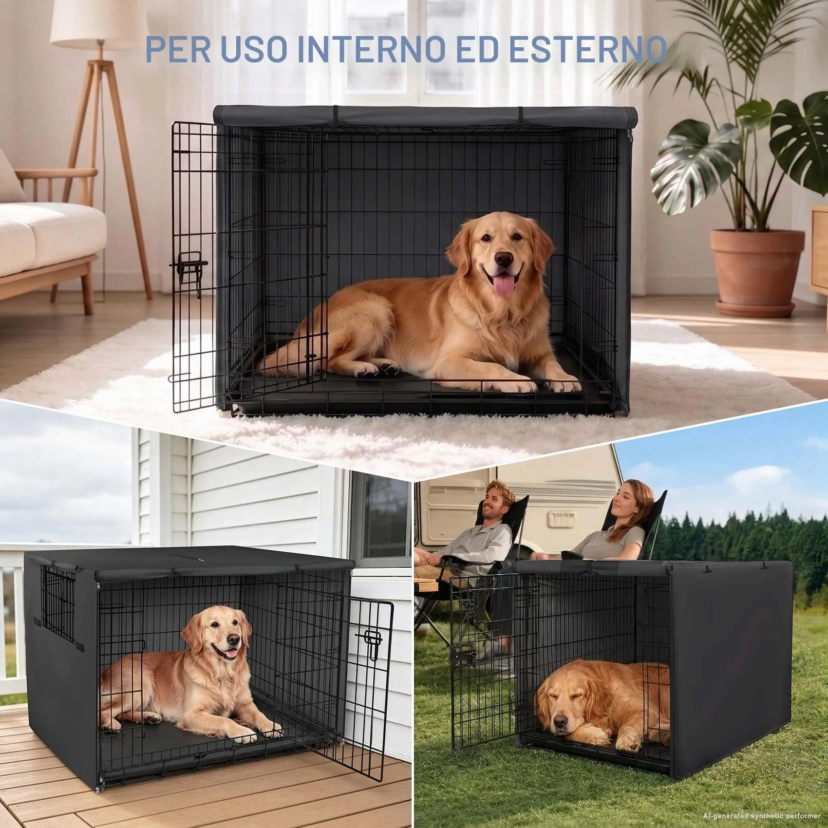 Explore Land, Copertura per gabbia per cani da 91,2 cm, in poliestere resistente, universale, adatta per gabbie per cani in filo metallico, nero - immagine 8