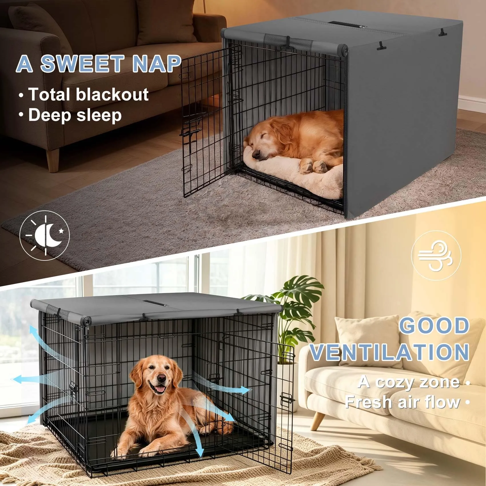 Explore Land Copertura per gabbia per cani, 106,7 cm, grigio - immagine 6