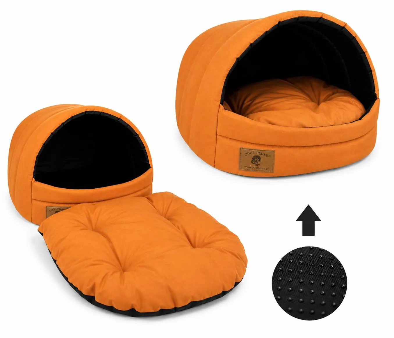 Cuccia per cani, paniere per cani, letto per cani, casa per cani, S M ([S] 34 x 40 x 39 cm, arancione) - immagine 2