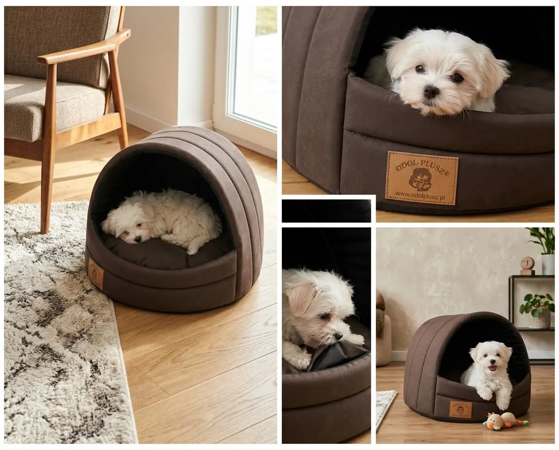 Cuccia per cani con letto taglia S/M (M, 36 x 49 x 45 cm, marrone) - immagine 7