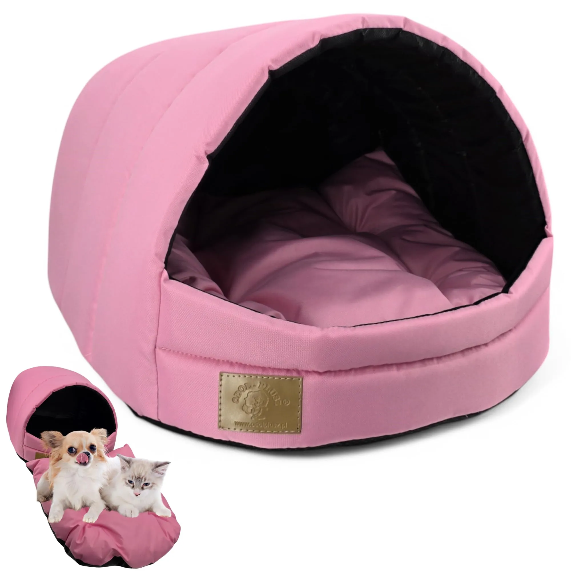 ODOLPLUSZ Cuccia per cani esclusiva casa cane o gatto | 2 misure confortevoli e lavabili (rosa, S) - immagine 5