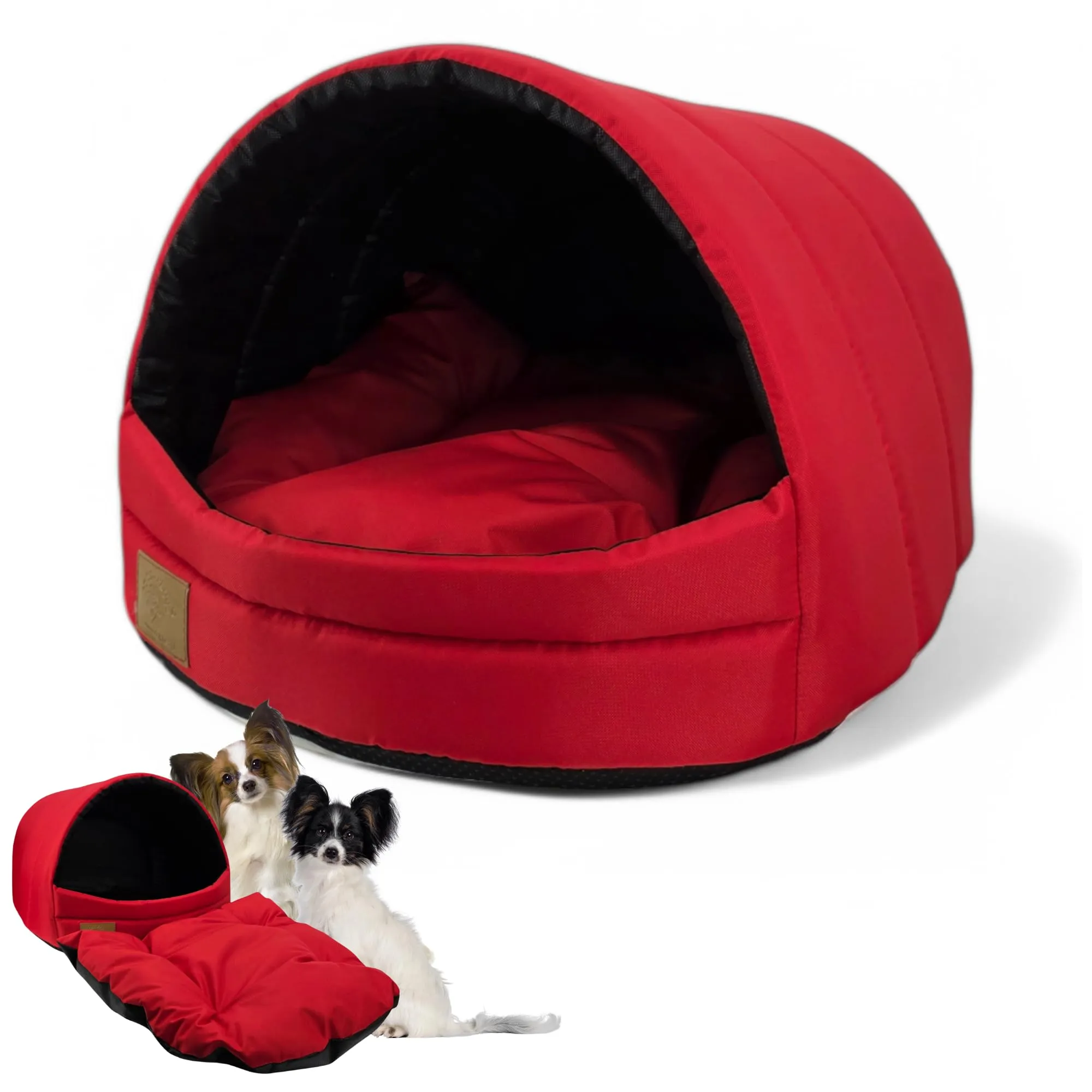ODOLPLUSZ Cuccia per cani esclusiva casa cane o gatto | 2 misure confortevoli e lavabili (rosso, M) - immagine 7