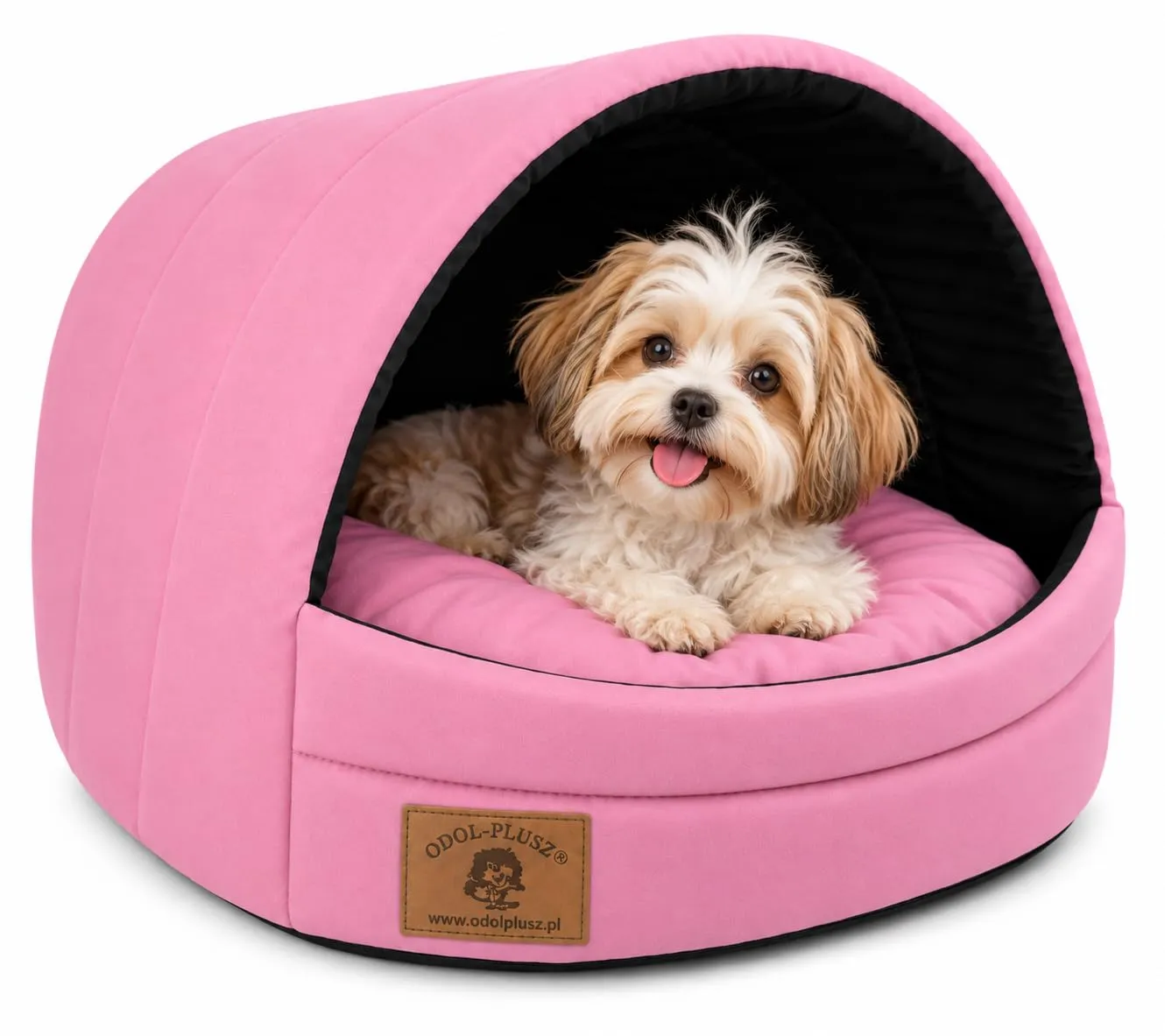 ODOLPLUSZ Cuccia per cani esclusiva casa cane o gatto | 2 misure confortevoli e lavabili (rosa, M) - immagine 1