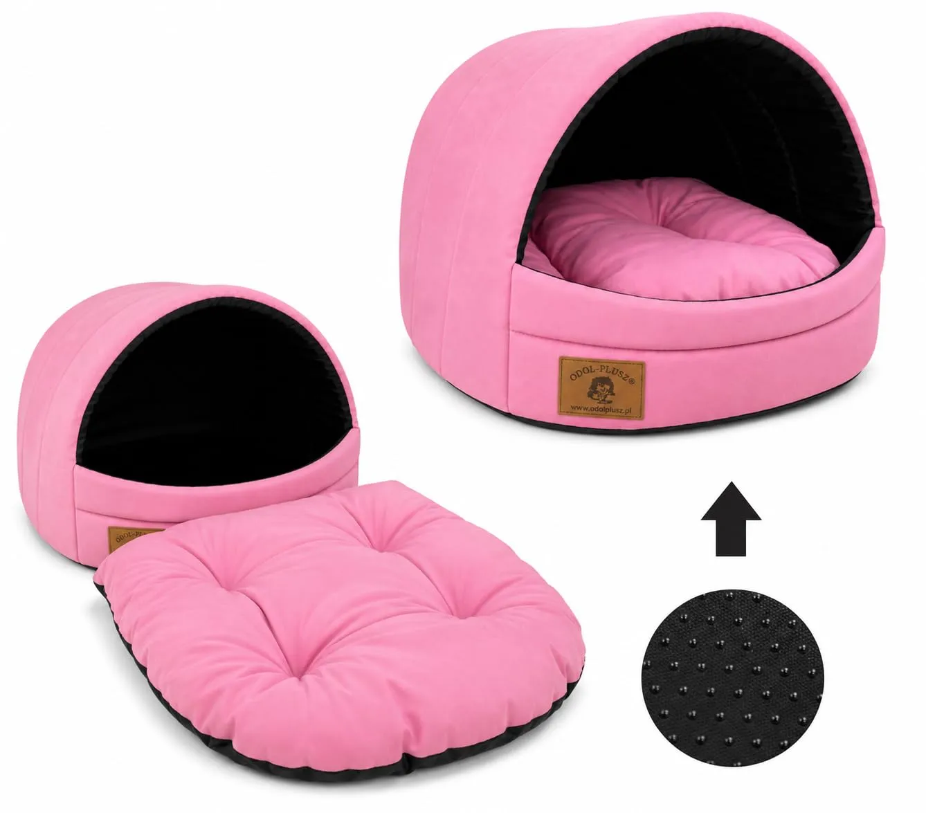 ODOLPLUSZ Cuccia per cani esclusiva casa cane o gatto | 2 misure confortevoli e lavabili (rosa, M) - immagine 8