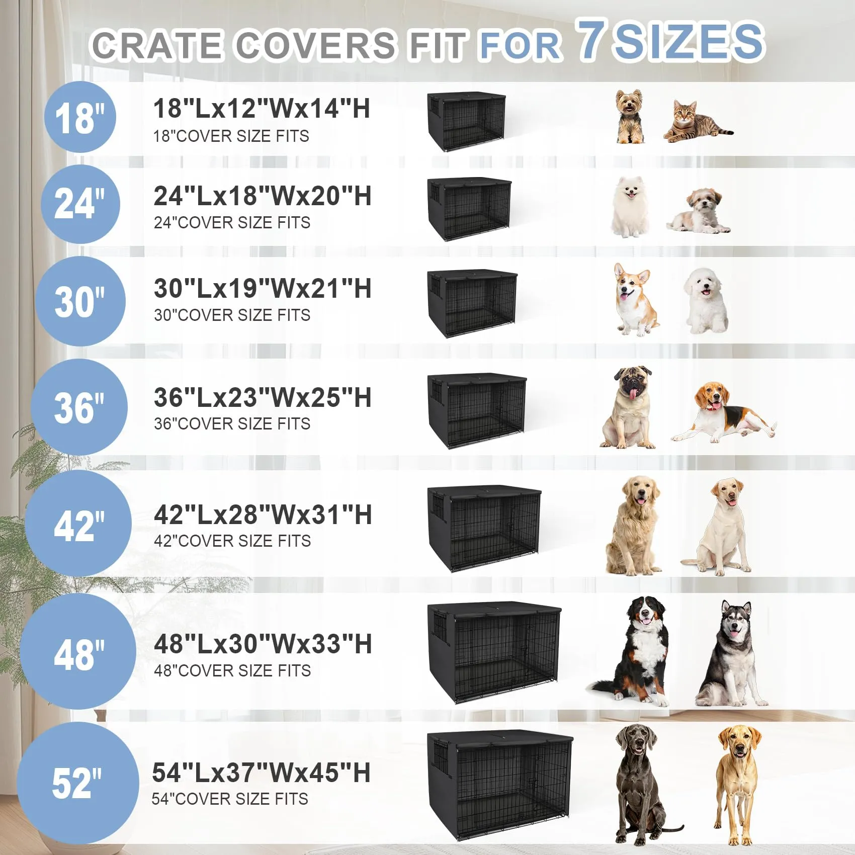 Explore Land Copertura per gabbia per cani da 137,2 cm, in poliestere resistente, universale, adatta per gabbie per cani in filo metallico (nero) - immagine 2