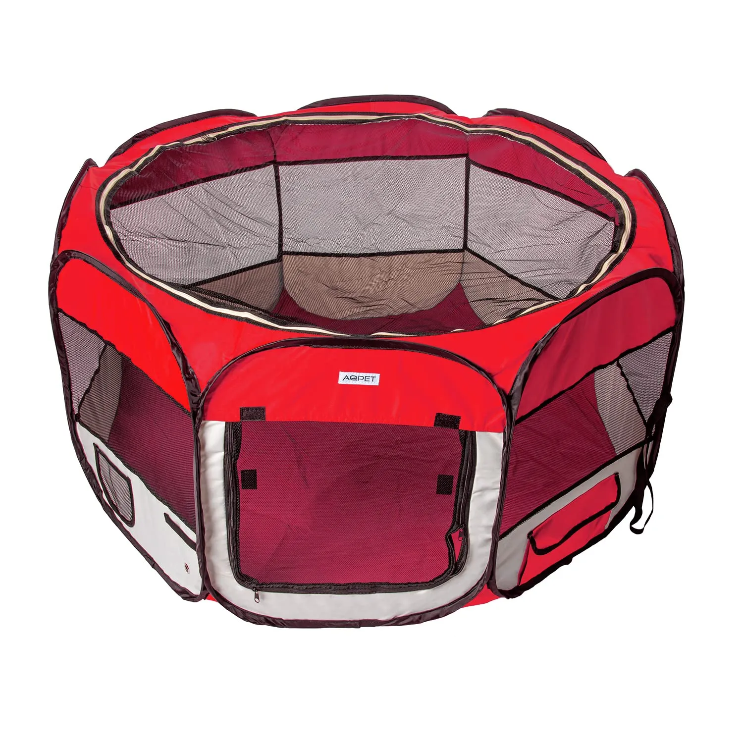 Funhobby Italia Srl Recinto Box per Animali Cani Gatti Cuccioli Pieghevole Portatile Tessuto Impermeabile con Cerniera per Interno o Esterno (Rosso, Rosso) - immagine 1