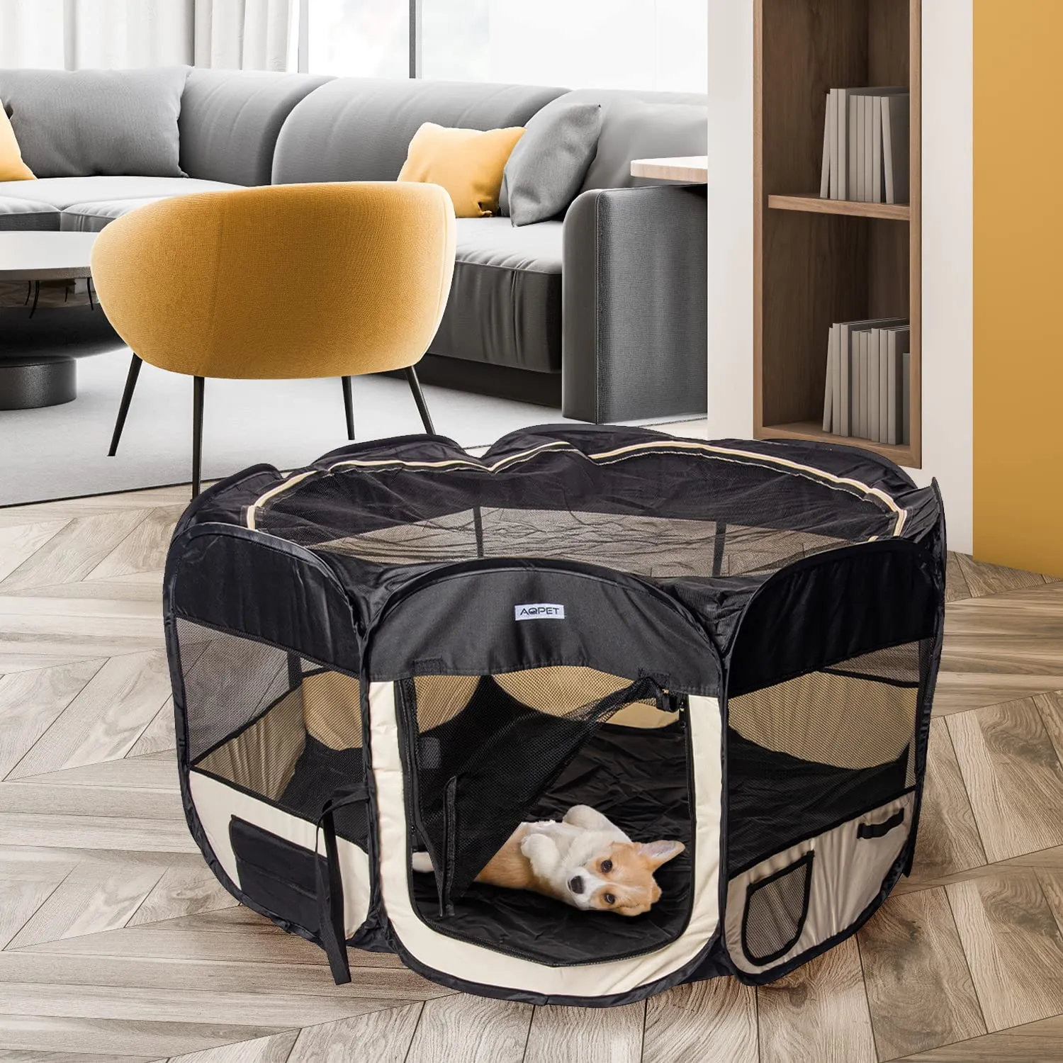 Funhobby Italia Srl Recinto Box per Animali Cani Gatti Cuccioli Pieghevole Portatile Tessuto Impermeabile con Cerniera per Interno o Esterno (Rosso, Rosso) - immagine 5