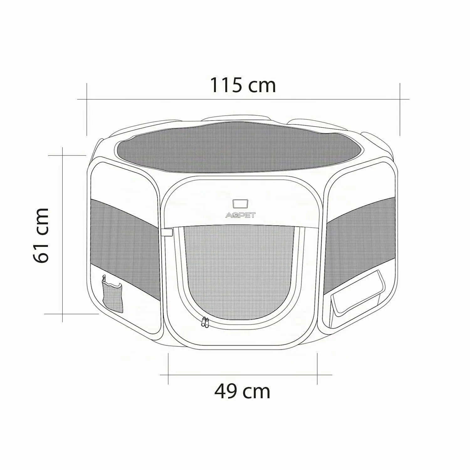 Funhobby Italia Srl Recinto Box per Animali Cani Gatti Cuccioli Pieghevole Portatile Tessuto Impermeabile con Cerniera per Interno o Esterno (Nero, Nero) - immagine 4