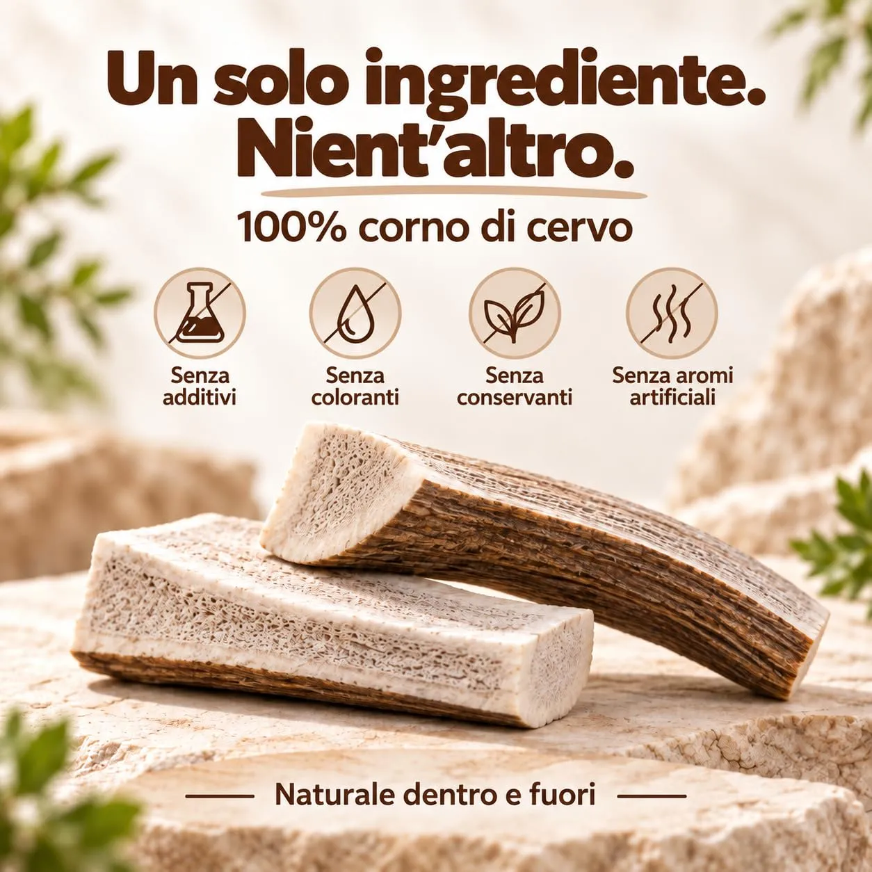 MAIKAI Corno di Cervo per Cani Taglia XL Tagliato a Metà – 100% Naturale + Sicuro e Resistente – Masticativo Lungo per Igiene Dentale – Giocattolo Naturale Cane - Regali Per Cani - immagine 6