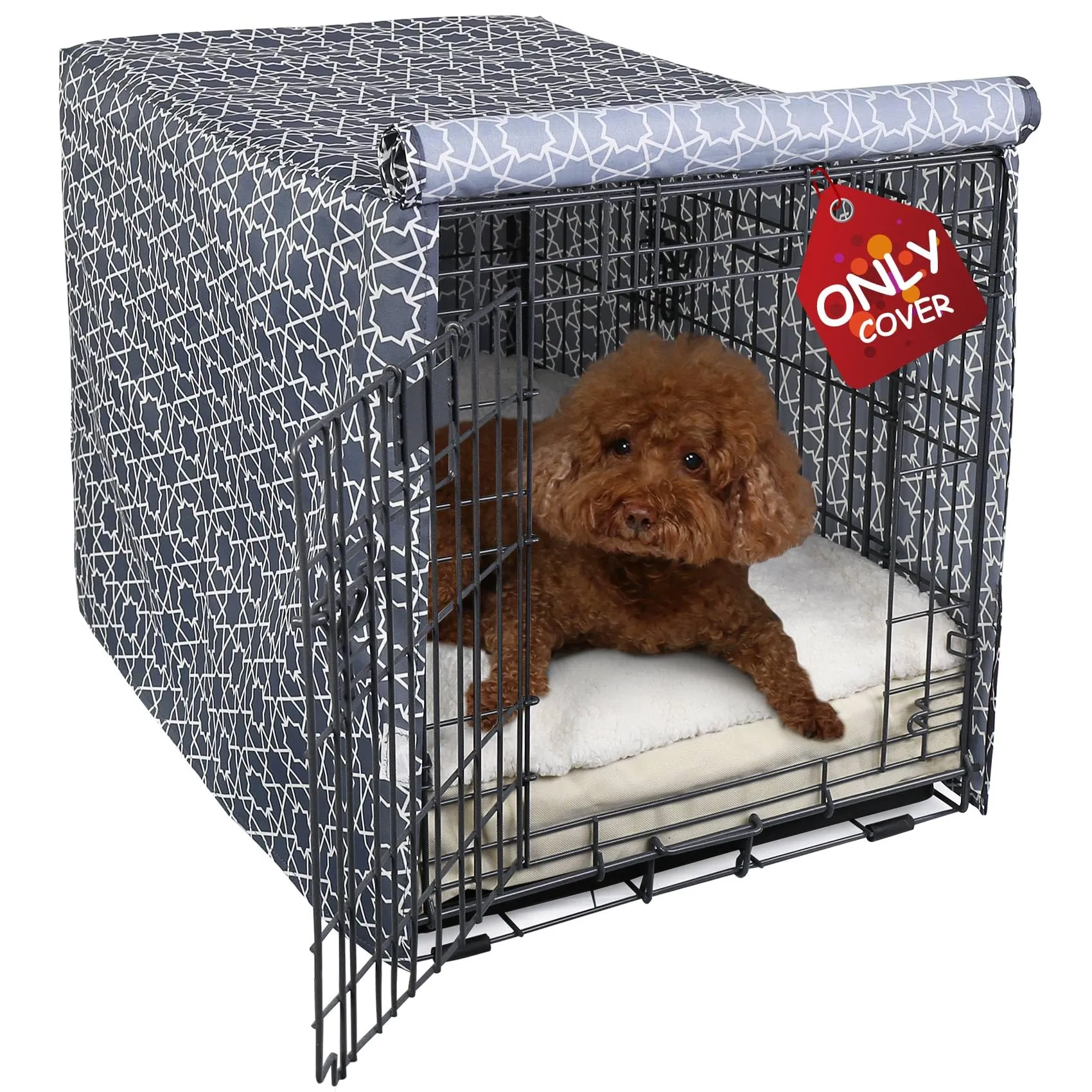 Explore Land Copertura per gabbia per cani da 61 cm, in poliestere resistente, universale, adatta per casse metalliche standard da 1, 2 e 3 porte, (Marocco) - immagine 1