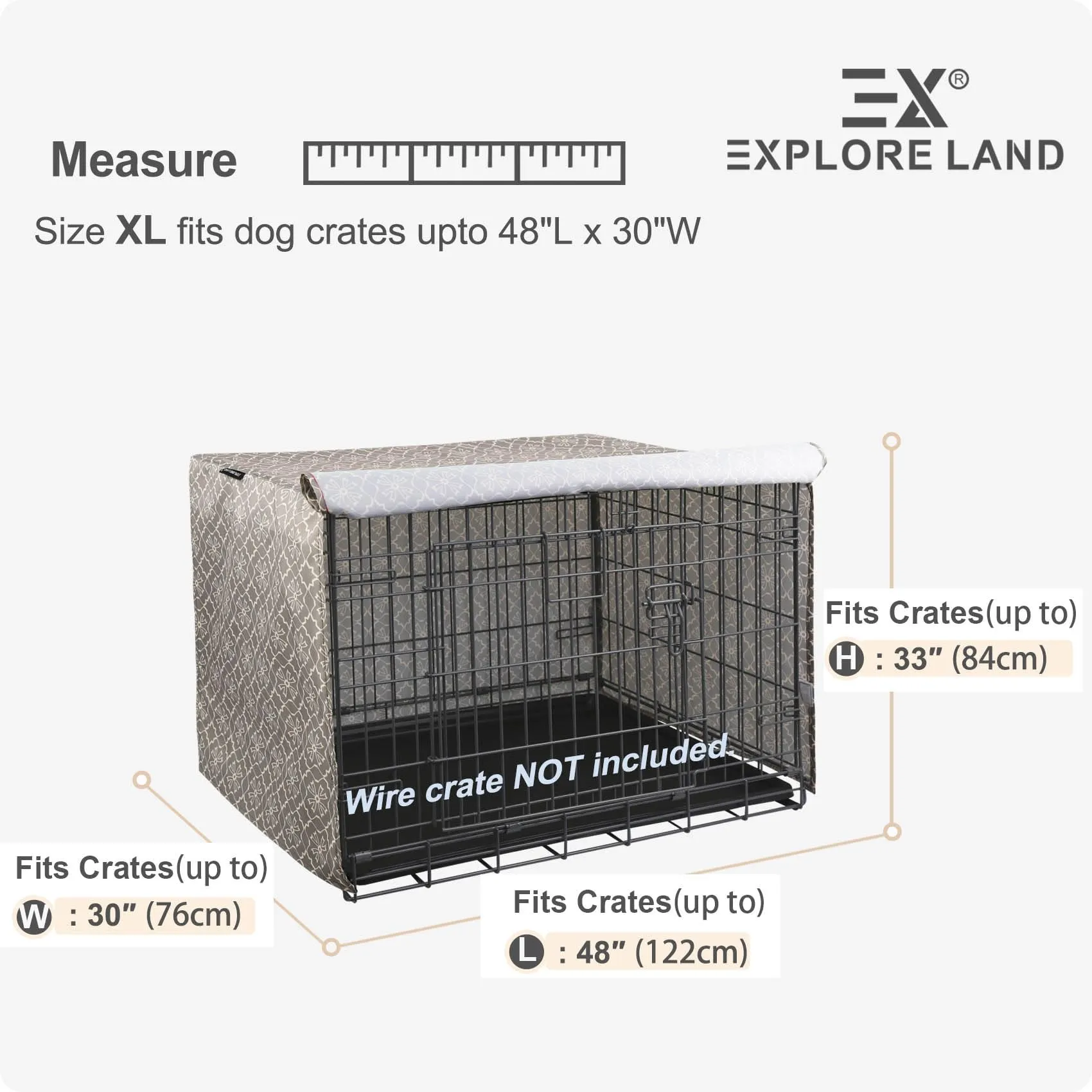 Explore Land Copertura per gabbia per cani, 122 cm (viola vintage) - immagine 2